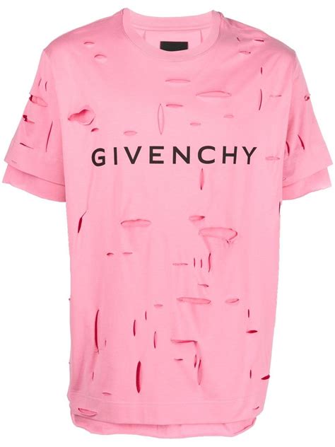 givenchy t shirt black and blue|Givenchy ripped t shirt.